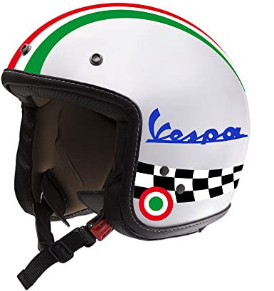Adesivi per Casco Kit VESPA - Nero Rosso Blu Giallo Arancione Bianco - Strisce Italia Cerchio Bandiera Scacchi Helmet VINILE LUCIDO HD (Blu)