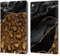 Head Case Designs Offizielle UtArt Dunkelvergoldeter Leopard Wildkatze Marmor Leder Brieftaschen Handyhülle Hülle Huelle kompatibel mit Apple iPad 10.2 2019/2020/2021