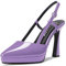 Castamere Donna Alto High Spillo Piattaforma Tacco Heel a Punta Slingback Slip-on Pumps da Matrimonio Dress 10 CM Heels Viola 35 EU