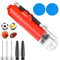 Jogoico Ballpumpe Fußball Pumpe Dual-Action Luftpumpe Ball mit 3 Nadeln 2 Düse 2 Wasserdichten Reparaturflicken, Tragbare Air Pump Ball für Fußball Basketball Volleyball Luftballons Fahrräder - Rot