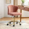 HULALA HOME Bürostuhl, Computerstuhl, Schminktischstuhl, moderner Schreibtischstuhl mit drehbaren Rädern, drehbar, höhenverstellbar, geeignet für Wohnzimmer, Schlafzimmer, Rosa