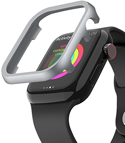 Case Metalica Compatible con Apple Watch Series 9 45mm Cubierta, Ultradelgada Aleación de Aluminio Carcasa Protectora Anti-Arañazos Funda de Relojes Compatible con iWatch 45mm Series 7/8/9, Gris
