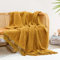 Ultra Soft Cozy Fleece Sherpa Throw Blanket, Light Weight Warm Decorative Throw Blanket with Tassel, 2 Tones Yellow Pattern Reversible Boho Blanket for Sofa, Couch, Bedroom,Travel, 127x152cm