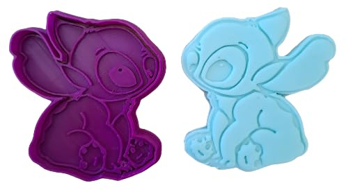 Tagliabiscotti.it - Stitch di lato - Cookies Cutter - Formina per Biscotti e PDZ - Stampo + Cutter - 8cm x 7cm x 1cm
