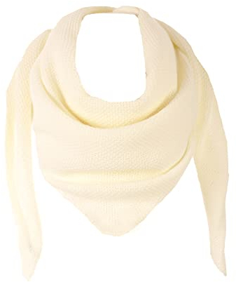 FASHION YOU WANT Damen XXL Strick Dreieck Schal mit Reiskorn Strickmuster in Unifarben, Schal, Leichtes Tuch (weiß-creme)