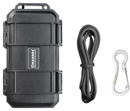 Harnds Caja de Almacenamiento a Prueba de Agua con Estructura de Sellado Caja Seca Salvaje para Náutica y Deportes Acuáticos (Negro, 16.5cm x 9.5cm x 4cm)