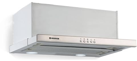 Hoover HT6360IN/1 Hotte Aspirante murale, téléscopique, LED, Stainless steel