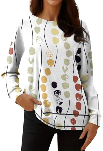 LLonGao t Shirts Damen Stitch Pullover Hoodie Decke Sweatshirt mädchen Decken Hoodie Damen Hoodie Mädchen 164 Damenpullover Pullover Stricken Pullover Baumwolle Damen Sport Top (XXL, Weiß)