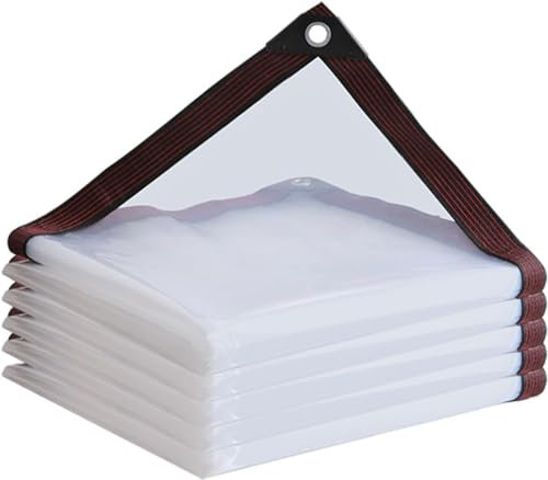 Abdeckplane wasserdichte mit Ösen,Transparente Plane Regenschutz Wetterfeste,Durchsichtige wasserdichte Plane für Gartenmöbel Pflanzen Gewächshaus Pet Hutch Dach(2x2m)