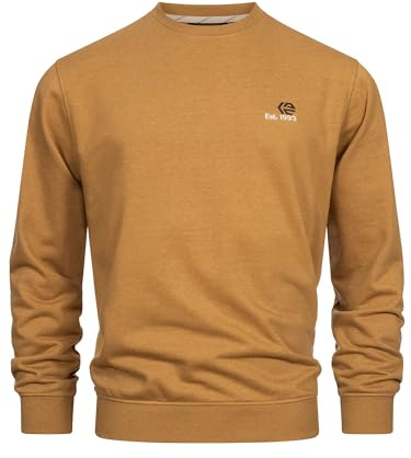 Indicode Herren INJulius Sweatshirt aus Baumwollmischung mit RIPP-Bündchen | Klassischer Herrenpullover für Büro und Freizeit, Sweater, Freizeitpullover, Alltagspullover, Basic Pullover für Männer