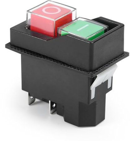 Jadeshay Interruttori a Pulsante KJD17 Interruttore NVR Sostituzione Universale Interruttore Emergenza ON/OFF Impermeabile Interruttore Elettromagnetico per Betoniera Elettrica Cemento AC250V 16A