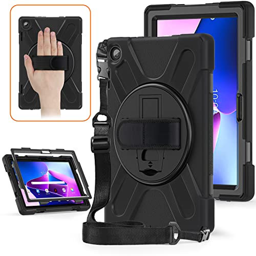 Generic Custodia per tablet Lenovo Tab M10 Plus 3rd Gen 10.6 pollici 360 rotazione a mano / cinghia / supporto, con pellicola protettiva M10 Plus 3rd Gen custodia (TB-125FU TB-128FU TB-128XU) Cover