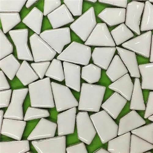 Piastrelle in gres porcellanato poligonale da 4,3 once/122 g Produzione di piastrelle in ceramica artigianale fai-da-te s 1-4 cm di lunghezza, 1~4 g/pz, spessore 3,5 mm-Bianco-4,3 once-122 g