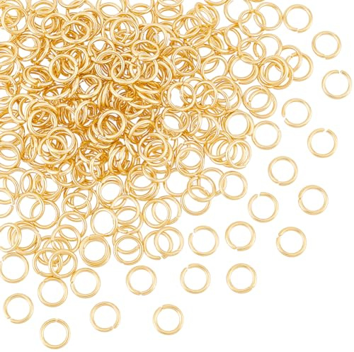 UNICRAFTALE 300 Stück 24 Karat Vergoldete Biegeringe Offene Biegeringe 7 mm Edelstahl Runde Ringe Metallverbindungsringe Für Die Herstellung DIY Schmuck Und Schlüsselanhänger Zubehör Ohrringe