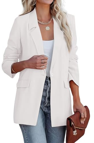 DayaEmmoTQ Giacca Blazer da Donna - Giacca da Abito Ampia con Colletto a Revers con Bottone Singolo, Stile Business e Casual, per Donna D'ufficio, Giacca Elegante