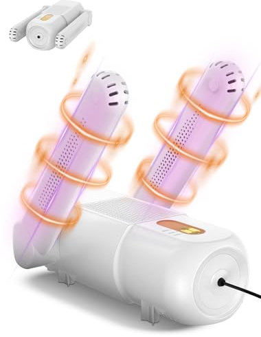 Aissom Secador de Zapatos, Secador de Botas con 120mins temporizadores,Secador Eléctrico de Calzado luz Violeta Diseño Plegable para Guantes, Zapatos, Calcetines