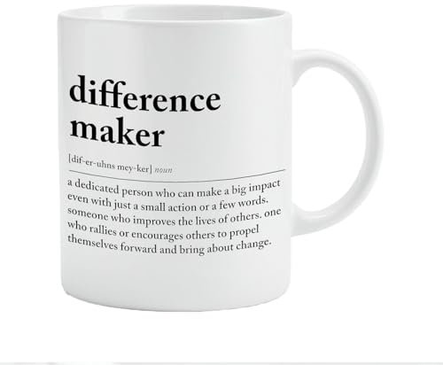 Nounbox Difference Maker Gift Ceramic Mug Coffee Cup 11oz,Difference Maker Mug,Difference Maker Coffee Mug,Difference Maker Gift For Men,Appreciation Gifts for Coworkers Leaders Women Men