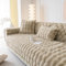 Alishomtll Plüsch Sofabezug Ecksofa 1/2/3/4 Sitzer, Universelle rutschfeste Sofa Überzug, L Form Couch Überzug Sofaschoner, Waschbar Sofaüberwurfe Sofadecke für Wohnzimmer, Khaki 90x160cm