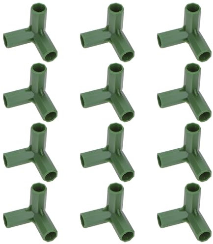 M METERXITY 4 Pz 11mm Connettori per Costruzione Telaio Serra, Raccordo a 3 Vie Angolo Retto per Pergola ultraviolettoa/Tendone Parasole/Pali per Piante Giardino, Accessori per Serra [Verde]