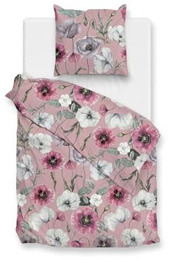Zo!Home Flanell Bettwäsche 155x220 cm Gioia pink Blüten Blumen Altrosa