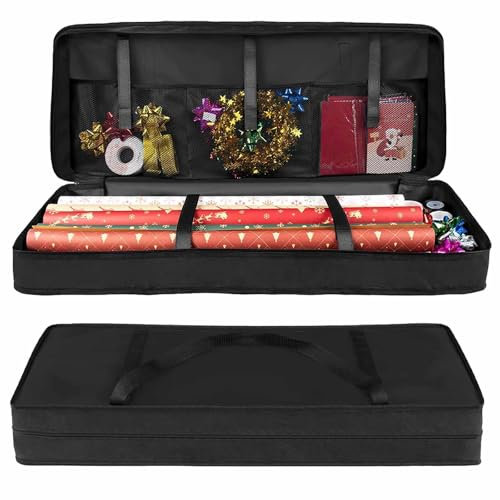 Organizzatore per Carta da Regalo, Organizer Carta Da Regalo e Accessori - Porta Rotoli con 3 Scomparti per Nastri Regalo Fiocchi Accessori Decorativi (82 * 34 * 13cm)