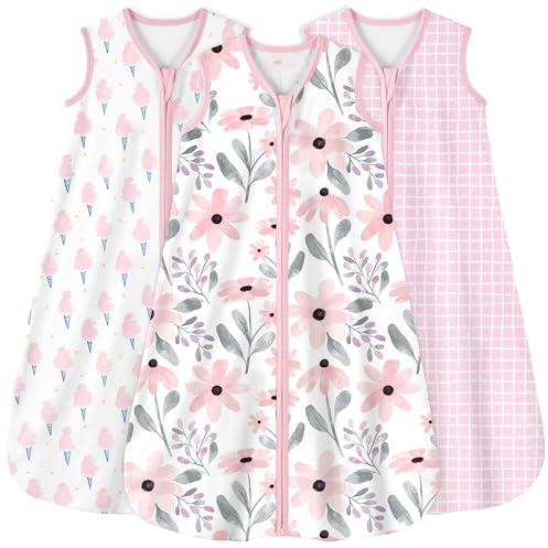 Yoofoss Schlafsack Baby Sommer 0.5 Tog - 3er Pack 67cm/0-6 Monate 100% Baumwolle Sommerschlafsack Babyschlafsack für Jungen Mädchen Neugeborene