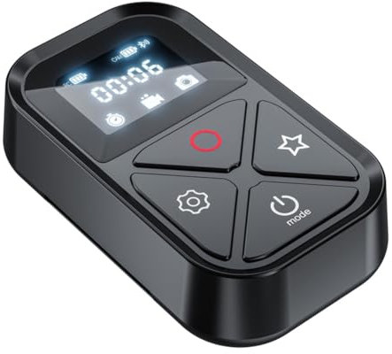 Swiixxer Intelligente Kabellose Fernbedienung, Wasserdichter Kamera-Controller für Go Pro Hero 8/9/10 MAX, Fernbedienung, Bluetooth-Kompatibel, Langlebig, Langlebig im Gebrauch, Schwarz