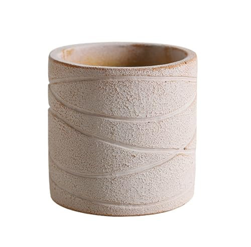 Antiker Zement-Pflanzgefäß im europäischen Stil, für Zuhause, Garten, Innen- und Außenbereich, dekoratives Ornament, Balkon, Blumentopf, Rot (12,4 x 12,4 x 12,4 cm)