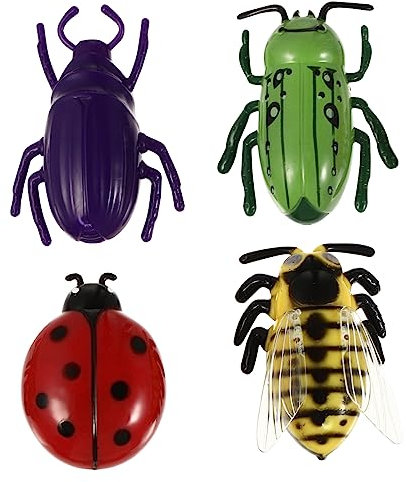 TOYANDONA Battery Operated Insect Cat Toys 4pcs Electric Walking Mini Insects Bug Moving Toy Interactive Pet Teaser