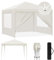 Laneetal Tonnelle Pliante 3x3m, Pavillon Imperméable, Tonnelle de Jardin, Tente Pliable, Barnum Réglable en Hauteur avec Parois Latérales et Fenêtres, pour Camping Barbecue Fête Plage, Beige
