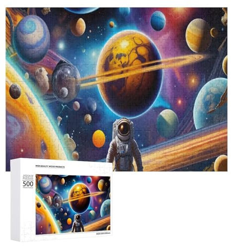 Jigsaw Puzzles 500 Piece for Adults Space Traveler, Solar System 500 PCS