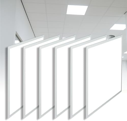Proventa LED-Panel 62 x 62 cm 40W mit Netzteil 4.000 Lumen 50.000 Stunden Lebensdauer 6-Pack (4000K neutralweiß)