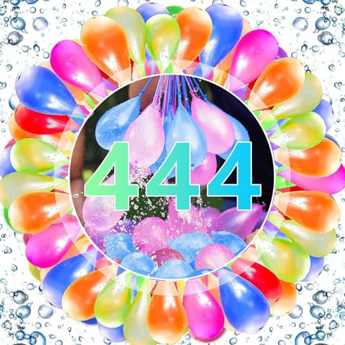 Wasserbomben Selbstschließend 444 Stück Wasserballons Water Balloons Bunt Wasserbombe Wasserluftballon Schnellfüller Wasser Bomben Wasserbomben Kinder für Sommer Pool Party