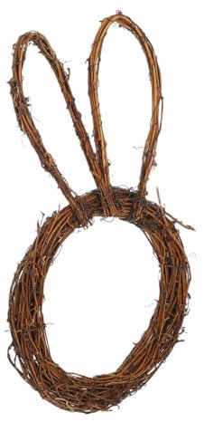 Hemobllo Osterhasen-Ornamente Häschen-türkranz Frühlingsdekoration Aus Rattan Girlande Hase Kaninchendekoration Hasen-weidenkranz Osterschmuck Osterkranz Dekoration Verwelkte Rebe Kaffee