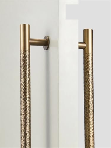 SFYMORHE Messing handgefertigt Hammer gemusterten Eingang Tor Indoor Pull Appliance Tür Griff Bar 1 Stück(DP04-AB-250300-B)