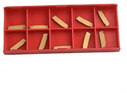 Jonikuper 10PCS MGMN200-G Inserti in Carburo 16X3X2mm Oro Lavorazione Dei Metalli Utensili Da Taglio Per Lavorazione Acciaio Scanalatura Tornio Portautensili MGEHR MGIVR