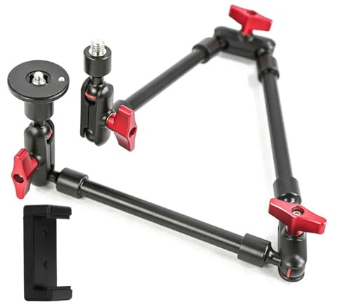 REFLEX CAMERA 32 Adjustable Magic Arm with Phone Clamp Holder – Sturdy Aluminum Alloy Arm, 80cm Length with Universal Phone Mount, Photography, Videography & Streaming - Fully Adjustable