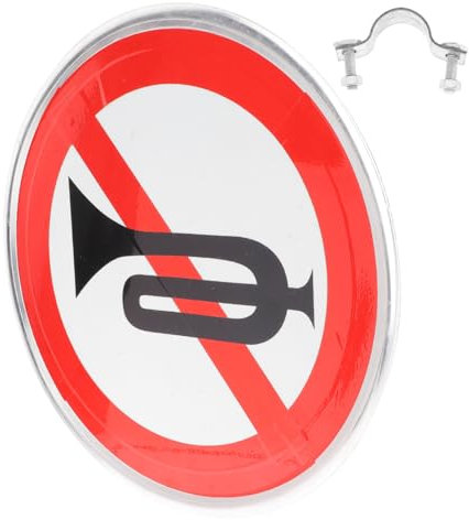 Amosfun Panneau Interdiction de Klaxon Réfléchissant Signalisation pour de Décor Pratique et