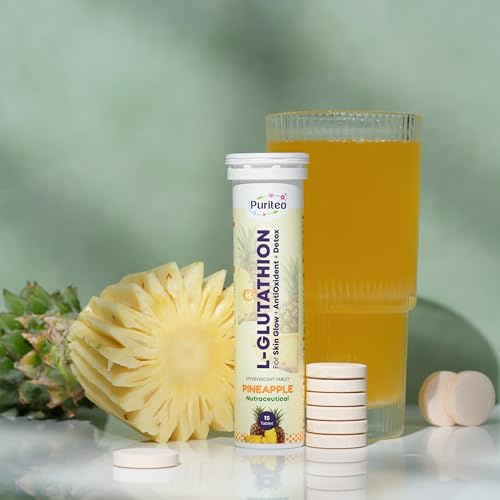 Hot Bargains L-Glutathione Effervescent Tablets – 30 Count | Pineapple Flavour | Skin Glow, Antioxidant & Natural Detox Support Supplements (One Size, Pineapple)