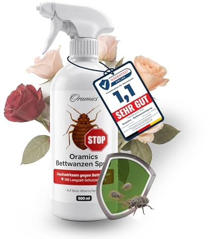 Oramics Bettwanzen Spray (500ml) – Umgebungsspray zur Vorbeugung nach Reisen & Hotelaufenthalten – Repellent für Matratzen, Polster & Textilien – Mit dezentem Duft