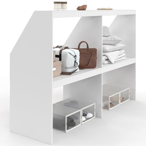 IDMarket - Regal unter Schräge 4 Fächer TOMI 160 x 50 x 110/70 cm weiß