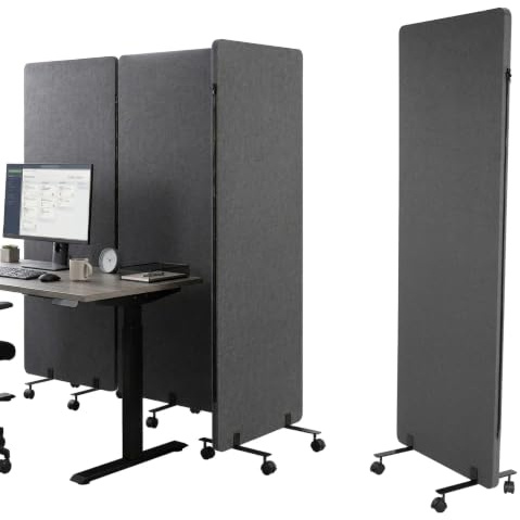 Mobiler Akustik-Raumteiler von Lightyard mit Rollen, freistehender Sichtschutz, 167,6 x 61 cm, für Zuhause, Arbeitsbereich, Klassenzimmer, Studio, Apartment