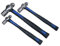 US PRO 1665 3pc Ball Pein Hammers 16 32oz Handle 3-teiliges Schlosser-Set mit 8 Kugelhammern, 16 ml, TPR-Griff, blau