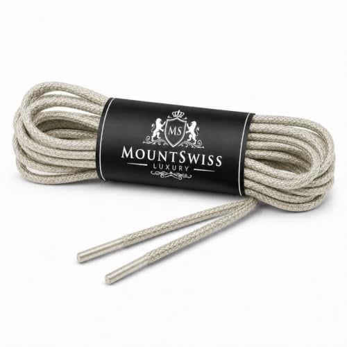 Mount Swiss Business Schnürsenkel dünn rund gewachst Anzugschuhe | Gewachste Baumwolle, wasserabweisend & reißfest, ø 2-3 mm - Schuhbänder / shoe laces für Oxford, Derby, Lederschuhe