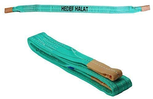 2 Tonnen Tragfähigkeit 1 Meter Länge Hebegurt Rundschlinge Hebeband Bergegurt aus Polyster mit Endschlaufen für Kran, Abschleppen Grün