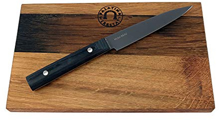 KAI Michel Bras Quotidien BK-0026, ultrascharfes Allzweckmesser, 12,1 cm Klinge+ großes Scheidebrett aus Eiche 30x20cm