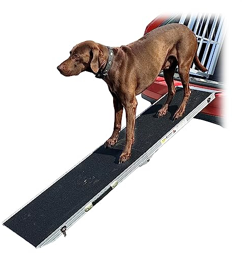 Petigi Hunderampe Hundetreppe Auto Kofferraum Treppen Rampe Einstiegshilfe für Hunde Klappbar Aluminium Auswahl Längen 183 cm