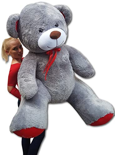 Odolplusz XXL Teddybär Bär 1,9m grau Kuschelbär 190 cm Teddy Plüschtier Kuscheltier