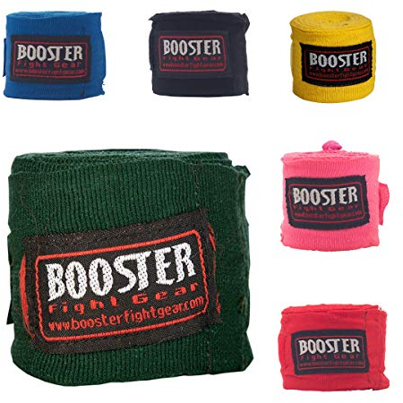 Booster Handbandagen BPC - 4,60m - Teilelastisch 4,60m lang - Lange Boxbandagen für MMA Boxen Muay Thai Wickelbandagen Lange Ausführung mit Daumenschlaufe - Farbauswahl (Dunkelgrün)
