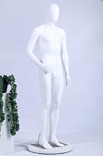 TonHan schöne MC+1White Mann männliche abstrakte weiß Matt lackierte Schaufensterpuppe Schaufensterfigur (MC+1W Mann)